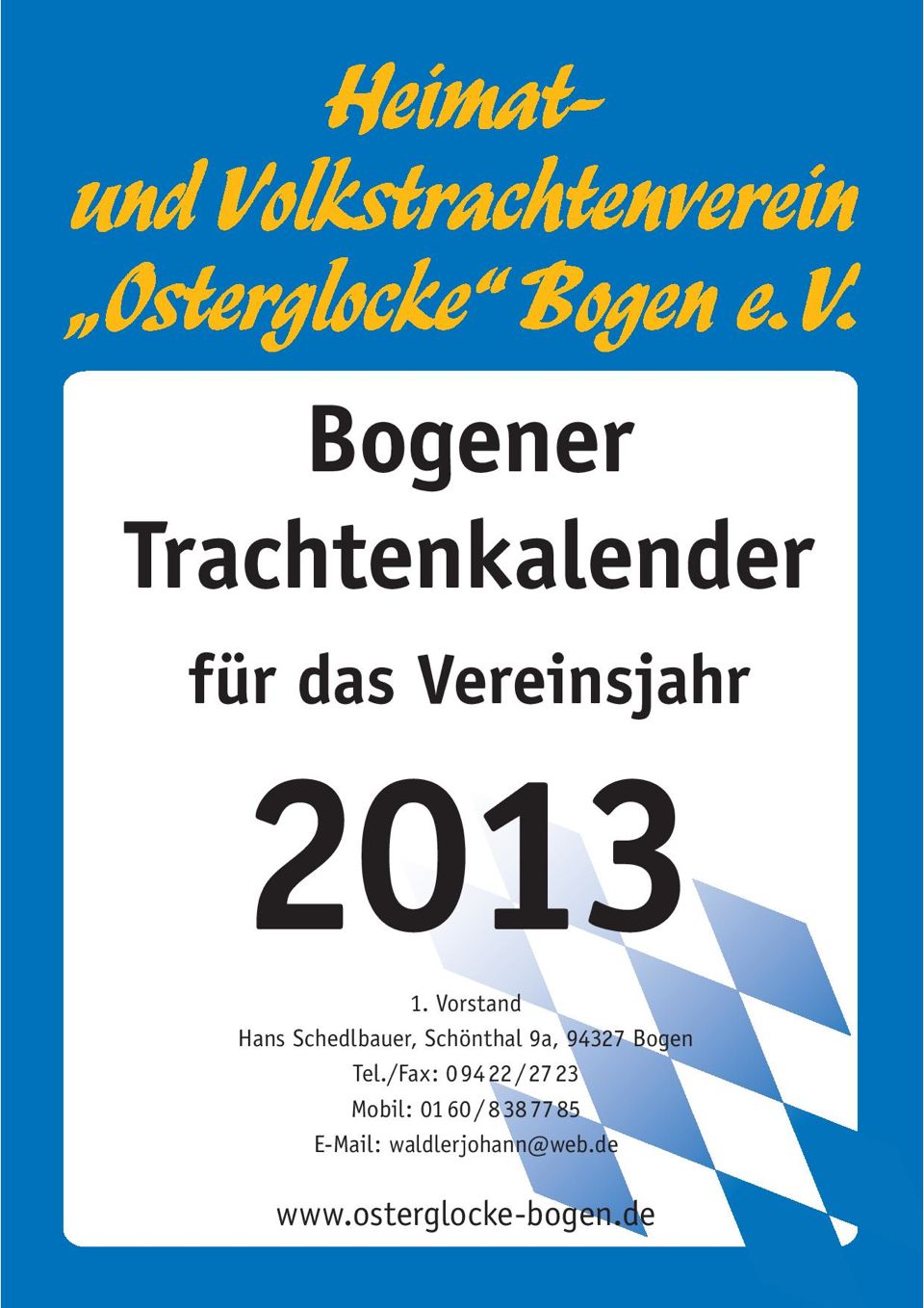Bogener Trachtenkalender 2013 (Deckblatt)