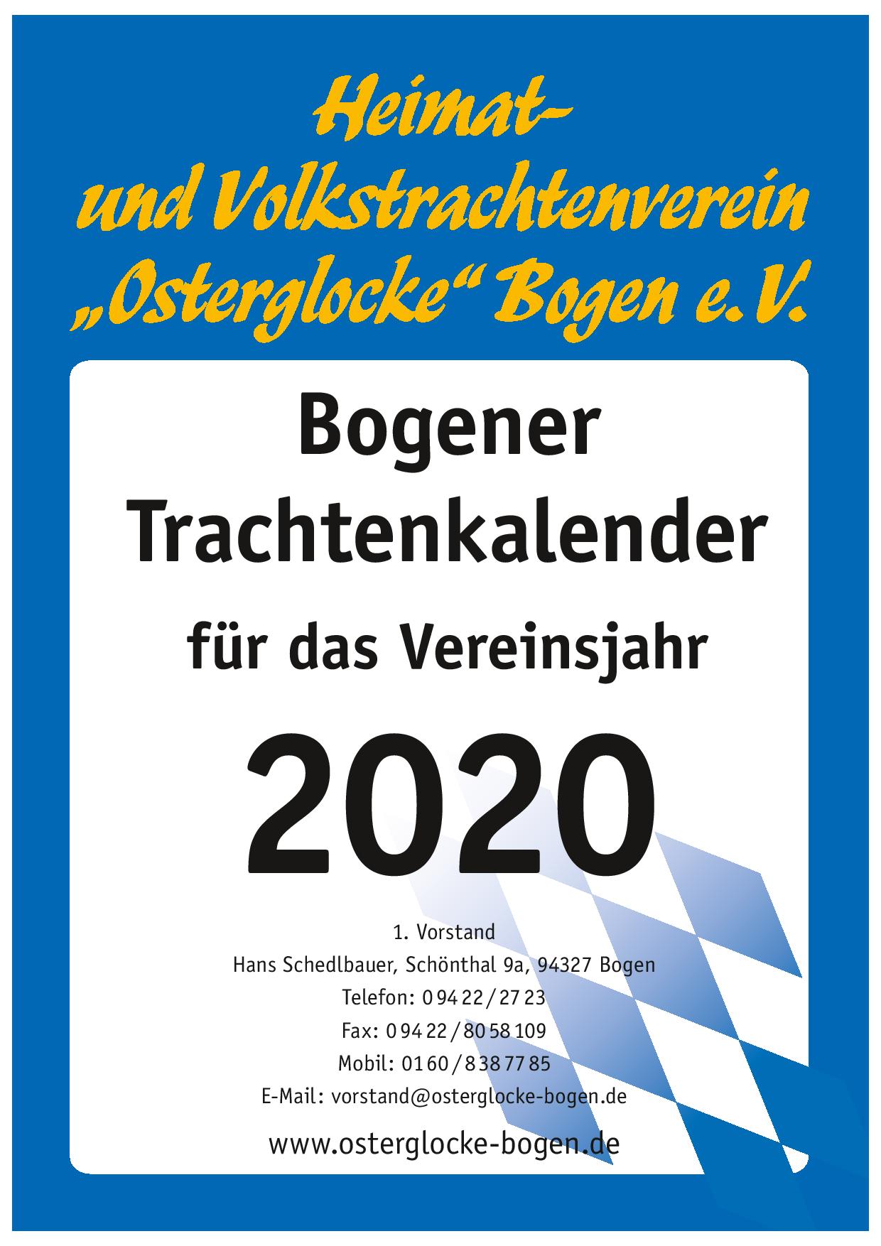 Bogener Trachtenkalender 2020 (Deckblatt)