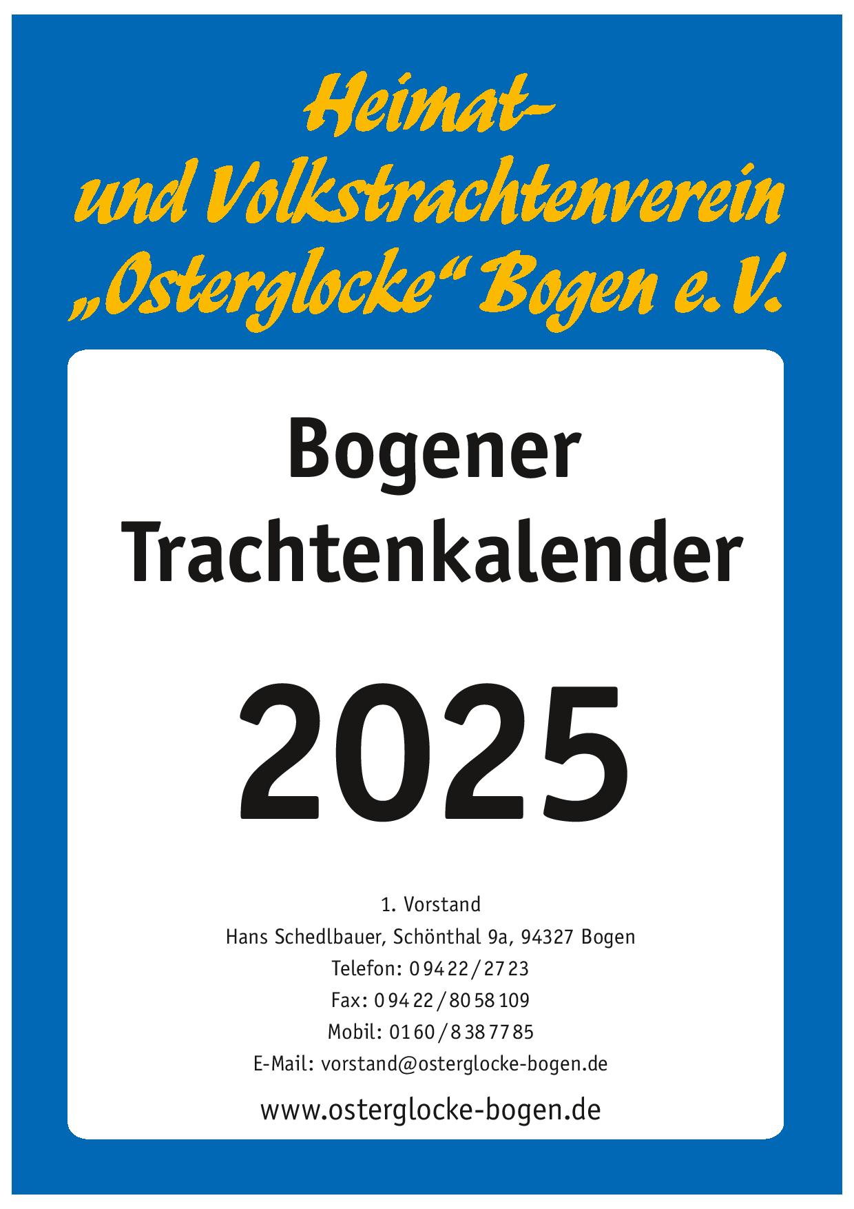 Bogener Trachtenkalender 2025 (Deckblatt)