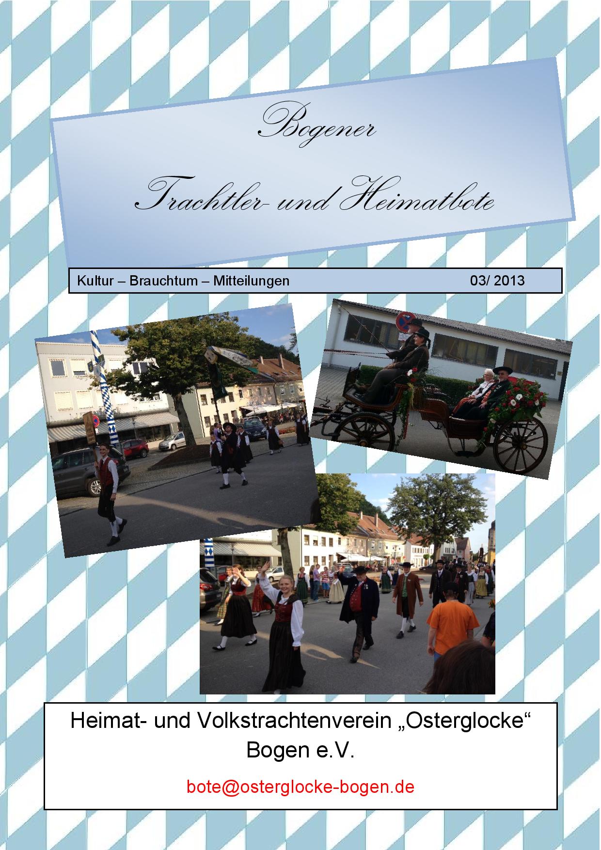 Bogener Trachtler- und Heimatbote 03/2013 (Deckblatt)